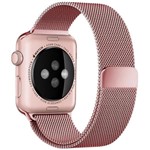 Ficha técnica e caractérísticas do produto Pulseira para Apple Watch Autentica 42mm 44mm Series 1 2 3 4 Milanese Loop Pulseira de Metal Rosê - Aceshley