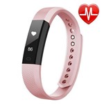 Pulseira Smartband Id115 Hr Bluetooth Pedômetro Monitor Batimentos Cardíacos Calorias Ip67 - Rosa