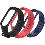 Pulseira Xiaomi Mi Band 3 e 4 Preto Vermelho e Azul Marinho Kit com 3