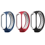 Ficha técnica e caractérísticas do produto Pulseiras Extra Xiaomi Mi Band 3/4 Azul Vermelho Preto Sport Kit Com 3