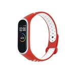 Pulseira Xiaomi Mi Band 3 e 4 Silicone Sport Vermelho e Branco