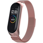 Ficha técnica e caractérísticas do produto Pulseira Xiaomi Mi Band 3 / Mi Band 4 Metalica Rosa