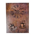 Ficha técnica e caractérísticas do produto Quadro de Madeira Café com Relógio