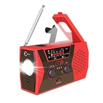 Rádio AM FM e NOAA 2000mAh Com Bateria Solar ou Manivela de Recarga USB Alarme SOS