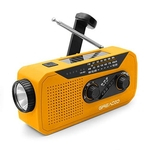 Rádio AM FM e NOAA 2000mAh Com Bateria Solar ou Manivela de Recarga USB Cor Laranja