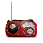 Radio De Bolso VERMELHO Com Relogio Am/ Fm/ Tv/ Data/ Hora