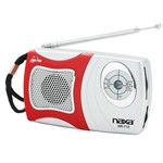 Rádio Portátil AM/FM com Alto-falante Integrado Naxa NR712 - Vermelho e Prata - Opeco