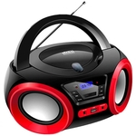 Ficha técnica e caractérísticas do produto Radio Portátil Boombox Lenoxx Preto e Vermelho - BD1370