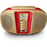 Ficha técnica e caractérísticas do produto Rádio Portátil Philips Boombox Px3225ix, Gold/red - 5w Rms / Cd Player / Rádio Fm / Usb / Aux - Bivo