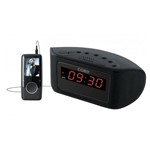 Rádio Relógio Am/Fm Original Preto Cra55blk Coby