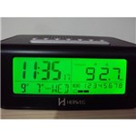 Radio Relogio Despertador Digital Am/Fm Lcd com Luz Verde com Calendario e Iluminação Noturna Herweg