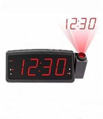 Rádio Relógio Despertador Digital FM USB e Projetor Horário - Lelong
