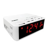 Rádio Relógio Digital Alarme Bluetooth/Aux/Fm/Sd Lelong Branco