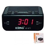 Ficha técnica e caractérísticas do produto Rádio Relógio Digital com Alarme Lelong 671