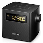 Relógio com Despertador + Função Speaker Philips Ajt4400 2w Bluetooth Fm 2v - Preto