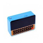 Rádio Relógio FM C/ Entr USB/Alarme/Mp3 e Auxiliar Azul - Importado