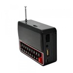 Rádio Relógio FM C/ Entr USB/Alarme/Mp3 e Auxiliar Preto - Importado