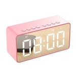 Rádio Relógio Despertador Digital Caixa de Som Bluetooth - Rosa