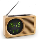 Ficha técnica e caractérísticas do produto Rádio Relógio Fm Digital com Despertador Alarme Temperatura - Biashop