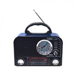 Ficha técnica e caractérísticas do produto Rádio Retro Bluetooth Fm Am Mp3 Usb Relógio Lelong LE-643 AZUL