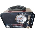 Ficha técnica e caractérísticas do produto Rádio Retro Bluetooth Fm Am Mp3 Usb Relógio Lelong LE-643