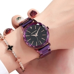 Ficha técnica e caractérísticas do produto Redbey Lady Céu estrelado elegante relógio de quartzo com Aço Cadeia Elegante pulseira relógio de pulso Ornamento do presente