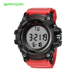 Ficha técnica e caractérísticas do produto Rel¨®gio eletr?nico Multi-fun??o Waterproof SANDA Assista Homens ¨¤ prova de choque Assista Student Digital Led Sports Watch359 Preto Vermelho