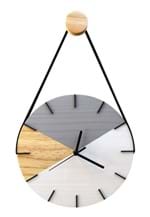 Relógio de Parede Geométrico Branco e Cinza com Alça 28cm