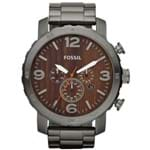 Ficha técnica e caractérísticas do produto RelÃ³gio Fossil Nate Chronograph FJR1355/Z FumÃª - Cinza - Masculino - Dafiti