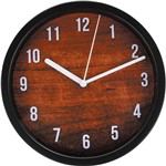 Ficha técnica e caractérísticas do produto Relógio 20cm Redondo Pequeno Cazza Madeira