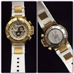 Relógio 18528 Subaqua Dourado com Pulseira Branca