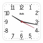 Relógio 21cm Quadrado Econômico Bells Branco