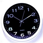 Ficha técnica e caractérísticas do produto Relógio 449 de Parede 40 Cm Preto Plástico Vidro Grande Novo