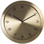 Ficha técnica e caractérísticas do produto Relógio 6456 Parede Alumínio Escovado Dourado Herweg