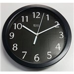 Ficha técnica e caractérísticas do produto Relógio 6719 de Parede Alumínio 30 Cm Preto Vidro Herweg