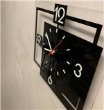 Relógio Acrílico Moderno Traços Sala Quarto Escritório Atual Preto - Agv Criações