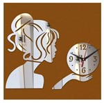 Relógio Acrílico Parede Decorativo Escritório Mulher Sala Espelhado Prata - Agv Criações