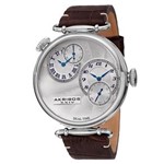 Relogio Akribos Xxiv Ak796Ssbr Quartzo Dual Time +Couro