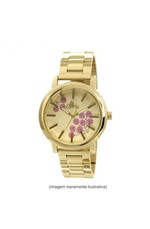 Ficha técnica e caractérísticas do produto Relógio Allora Feminino Dourado Mostrado com Floral Rosa Ref. Al2036ch/4d