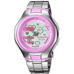 Relógio Feminino Analógico Casio Poptone LCF-10D-4AV - Inox/Rosa