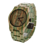Ficha técnica e caractérísticas do produto Relógio Analógico De Quartzo De Bambu Verde Natural Feito à Mão