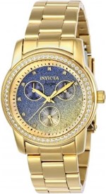 Ficha técnica e caractérísticas do produto Relógio Angel 23822 Feminino Banhado Ouro 18K Zircônia Fundo Degradê Caixa 38 Mm - Invicta