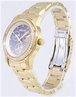 Relógio Angel 23822 Feminino Banhado Ouro 18K Zircônia Fundo Degradê Caixa 38 Mm - Iv