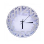Ficha técnica e caractérísticas do produto Relógio Arredondado Prata 30x30cm