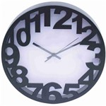 Ficha técnica e caractérísticas do produto Relógio Arredondado Preto 30x30cm - Infinity Presentes