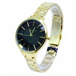 Relogio Atlantis Feminino B3437 Dourado Fundo Preto