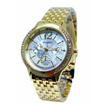 Relogio Atlantis Feminino B3362 Dourado Fundo Branco