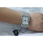 Relogio Atlantis Feminino Social Bonito Pulseira em Aço Inox Analogico G3466 branco