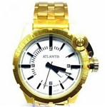 Ficha técnica e caractérísticas do produto Relogio Atlantis Masculino A3283 Dourado Fundo Branco