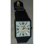 Ficha técnica e caractérísticas do produto Relógio Atlantis Preto Fundo Branco Ponteiro Laranja G5531